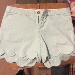 EUC Lilly Pulitzer Light Green Scalloped High Waist Shorts